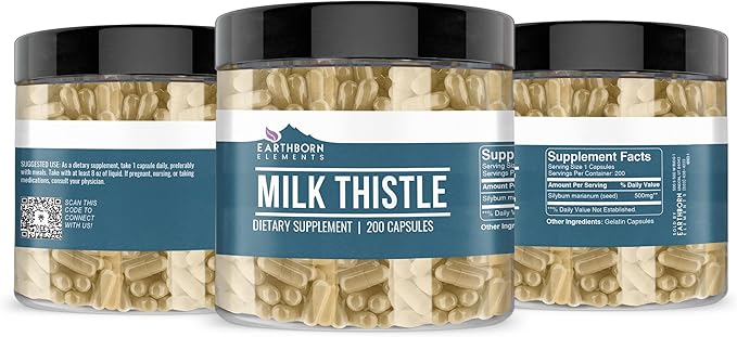 Earthborn Elements Artichoke Milk Thistle Ginger Root 200 Capsules Bundle