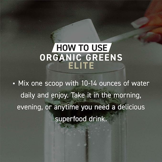 Kaged Organic Greens Elite Superfood and Greens Powder with Apple Cider Vinegar Adaptogen Prebiotics Vitamins &amp Minerals Berry 30 Servings