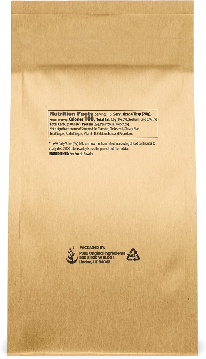 Pure Original Ingredients Pea Protein Powder &amp Methylcellulose Bundle (1lb) Thickeners Food Grade