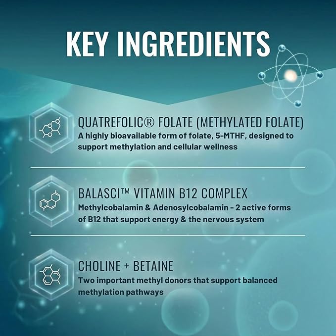 Approved Science Methylated B Complex – Full Bioactive Vitamin B Complex - Folate (5-MTHF) Methylated Vitamin B12 P5P – Methylation Support – Choline Betaine - 60 Capsules - Pack of 6