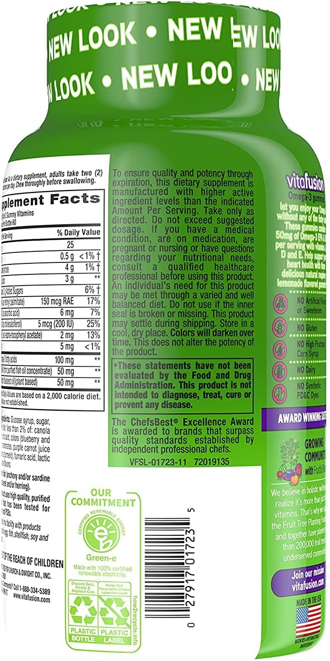 Vitafusion Omega-3 Tcguz Gummies - 120 Count (6 Pack) ICjjP