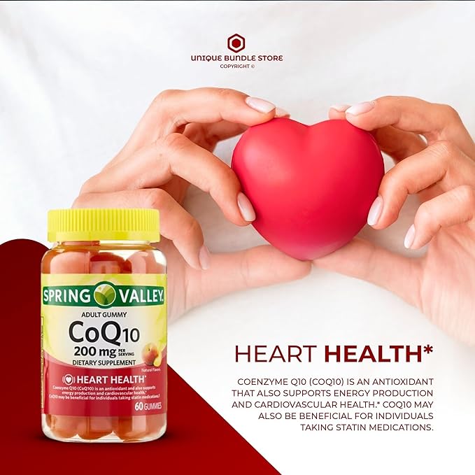 Unique Bundle Store CoQ10 200mg 60 Gummies – Natural Fruit Flavor Coenzyme Q10 Supplement for Adults Coq10 Gummies Q10 Coenzyme Daily Antioxidant Nutritional Support (Pack of 3)