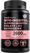 14-in-1 Women’s Inositol Complex Supplement – 40:1 Myo &amp D-Chiro Inositol with Folate Vitamin D3 Zinc Magnesium &amp Botanicals for Hormone &amp Feminine Wellness Support – (120 Capsules) (Pa