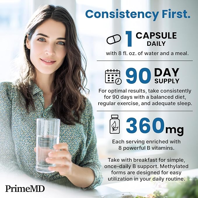 Methylated B Complex with Methylfolate and B12 Methylcobalamin 1000 mcg - Methylated Multivitamin for Energy Brain Function and Wellness - Vitamin B Complex for Men &amp Women (360 Servings Pack o