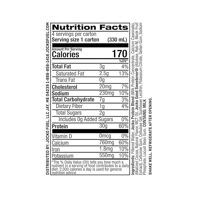 Jocko-Fuel Protein Shake 2 Box with 4 Bottle - Ready to Drink Grass-Fed Whey No Artificial Sweeteners Keto-Friendly Low-Carb High-Protein Meal Replacement Recovery Fitness (11 Fl Oz Chocolat