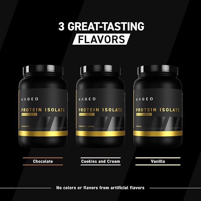 Kaged Whey Protein Isolate Elite Powder | Cookies &amp Cream | Whey Casein &amp Milk Protein Blend | Post Workout Recovery Drink | Supports Muscle Building | Supplements for Men &amp Women | 2 lb