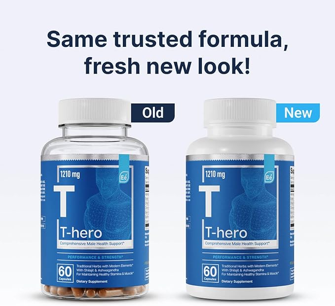 Essential Elements T-Hero + Micronized Creatine Monohydrate | Male Health Supplement - Muscle Support &amp T-Health