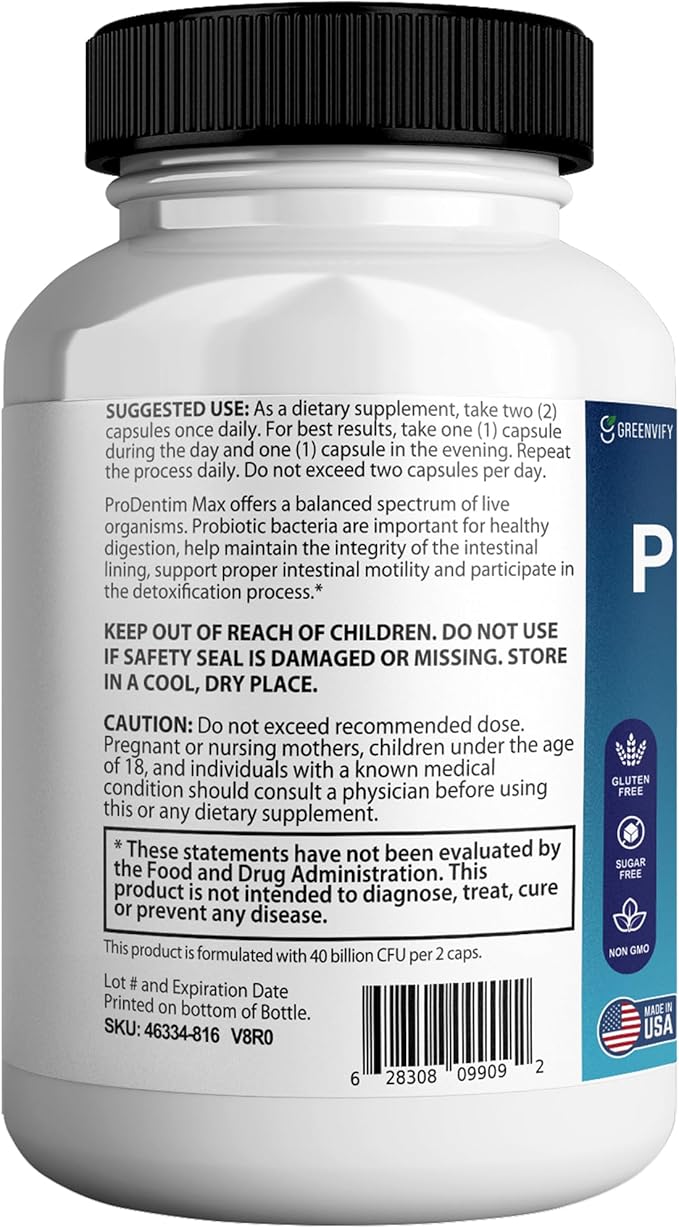– Extra Strength Probiotic Supplement with 40 Billion CFU – Supports Teeth Gums Ear Nose Throat &amp Digestive Health – 60 Capsules (3)