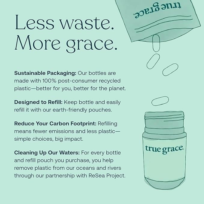 True Grace Daily Women’s Multivitamin 50+ - 60 Easy-to-Swallow Tablets - Immune Energy Longevity &amp Memory Support - Vegan - Gluten Soy &amp Iron Free - 30 Servings