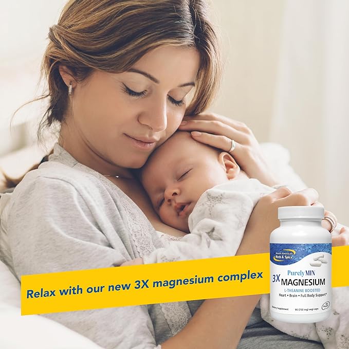 NORTH AMERICAN HERB &amp SPICE PurelyMin - 90 Vegi Caps - Highly Absorbable Magnesium Complex + L-Theanine - 30 Servings