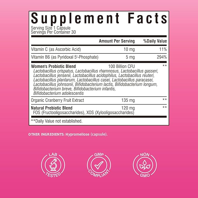 Women's Probiotics 100 Billion CFU &amp Magnesium Complex Supplement 10-in-1 420mg