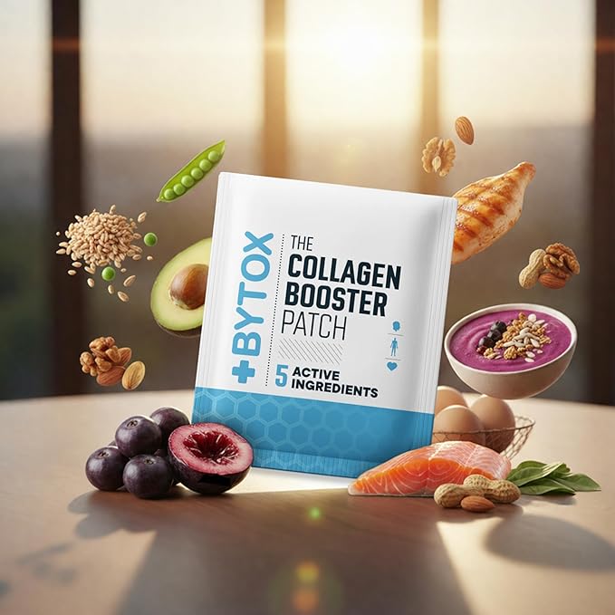 Bytox Collagen Patches for Women &amp Men | 5 Active Ingredients to Support Firmer Smoother &amp Hydrated-Looking Skin | Lactose Gluten Sugar &amp Latex-Free | Made in the USA (Pack of 30)