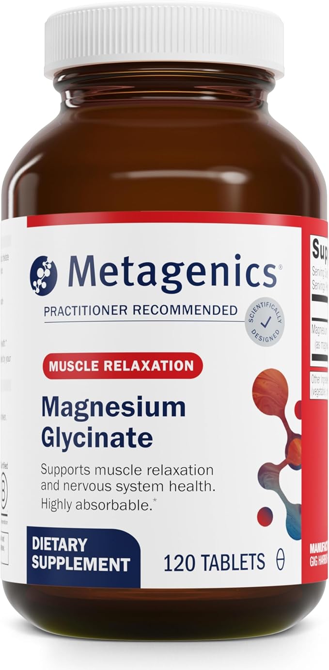 Metagenics Relief Duo - Magnesium Glycinate &amp SPM Active - 120 Tablets of Magnesium Glycinate for Nervous System Support - 60 Softgels of SPM Active for Joint Comfort &amp Minor Discomfort Relief