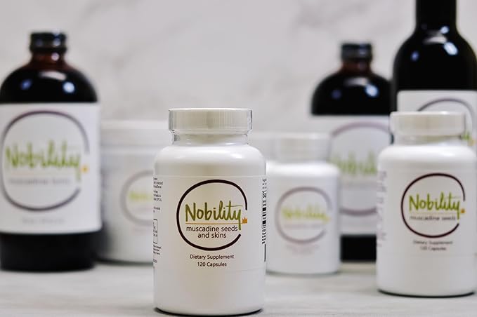 NOBILITY Naturals Muscadine Capsules – Seed &amp Skin Blend for Antioxidant &amp Metabolism Support