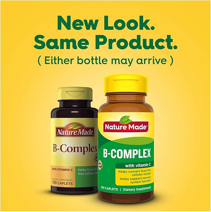 Nature Made B-Complex with Vitamin C Caplets 100 Count (Pack of 3)