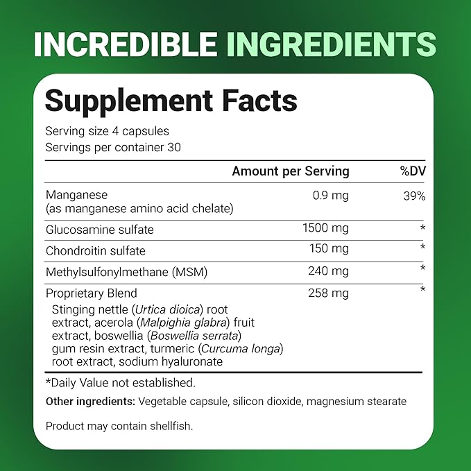 Dr. Berg Glucosamine Chondroitin MSM Turmeric &amp Boswellia - Advanced Joint Support Supplement with 1500 mg Glucosamine Sulfate - Includes 120 Capsules