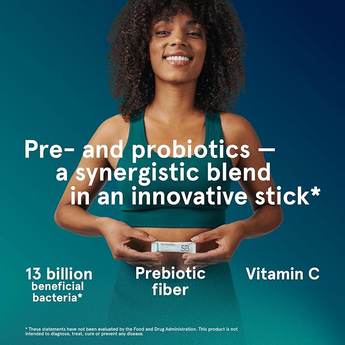 Puori Daily Probiotics &amp Prebiotics for Digetive &amp Gut Health - Immune Support Supplement with 13 Billion CFU &amp 4g Dietary Fiber - Shelf Stable for Bloating &amp Gas Relief