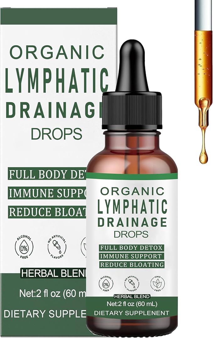 Lymphatic Drainage Drops Lymphatic Support Liquid Drops with Herbal Ingedients Reduce Bloating Full Body Detox &amp Cleanse Promote Circulation Vegan Non-GMO (60ml) (1)