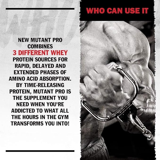 Mutant Pro – Triple Whey Protein Powder Supplement – Time-Released for Enhanced Amino Acid Absorption – Decadent Gourmet Flavors – 5 lbs – Rich Chocolate
