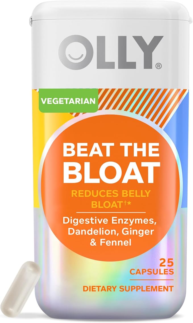 OLLY Ultra Strength Sleep Softgels with Melatonin Magnesium &amp Botanicals Plus Beat The Bloat Capsules for Digestive Support - 60 &amp 25 Count