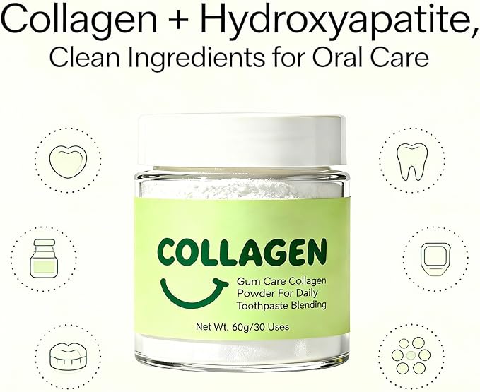 Collagen Powder for Gums Collagens Tooth Powder Smile Strengthening Collagen Powder for Gums and Teeth Hydroxyapatite Toothpaste Care Powders Protect Gum (1)