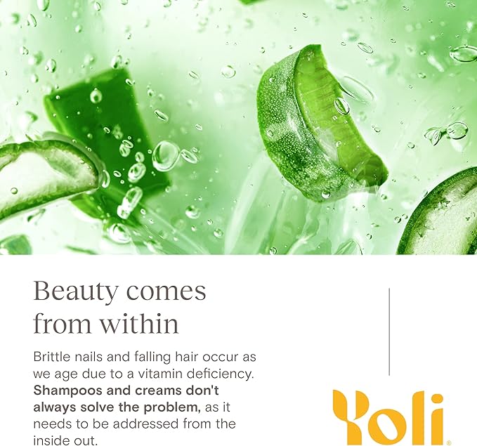 Yoli Glow Biotin &amp Collagen Supplements – Hair Skin &amp Nails Formula – Daily Multivitamin for Women with Essential Vitamins &amp Minerals – 60 Capsules