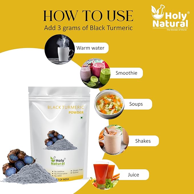 Holy Natural - The Wonder Of World Holy Natural Black Turmeric Powder - 100 Gm