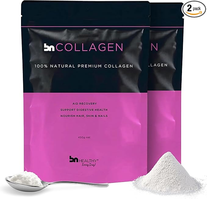 BNHealthy Collagen Peptides Powder 2-Pack for Hair Skin Nails and Joints - Premium Bovine Collagen - 100% Tasteless Formula with 13.5g Protein Per Serving