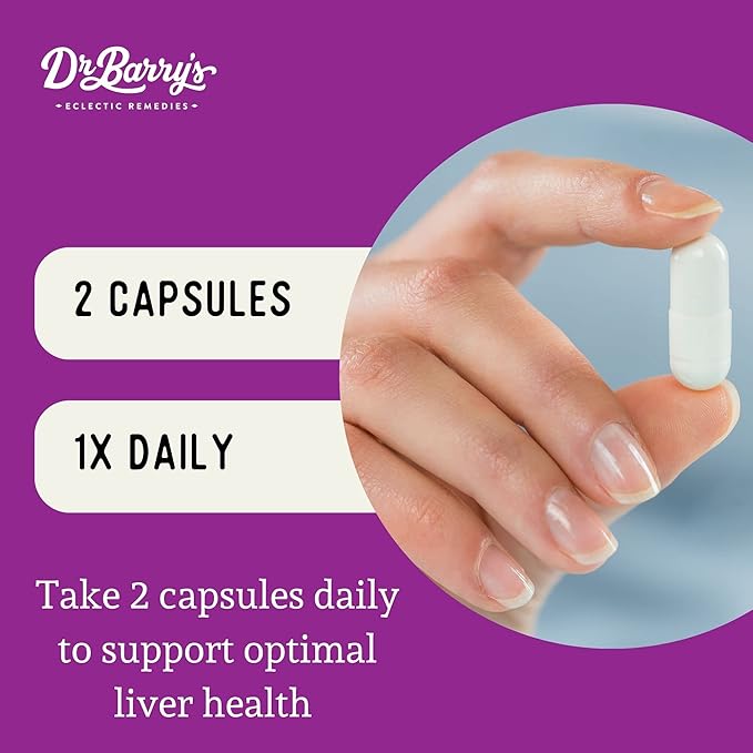 Dr. Barry's Total Liver Supplement with Milk Thistle Artichoke Dandelion Root Support Healthy Liver Function &amp Natural Cleanse Boost Immune System 60 Capsules