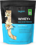 LEGION Whey+ Protein Whey Isolate from Grass Fed Cows (French Vanilla 30 Servings) - Whey Protein Isolate Powder Low Calorie Non-GMO Sugar Free Lactose and Gluten Free All Natural Protein Powder