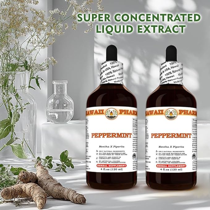 Peppermint (Mentha X Piperita) Dry Leaf Tincture All Natural Vegan Pure Liquid Extract - 32 fl.oz