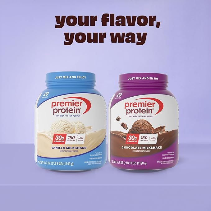 Premier Protein Powder Chocolate Milkshake 30g Protein 1g Sugar No Soy Gluten Free 41.9oz (29 Servings)