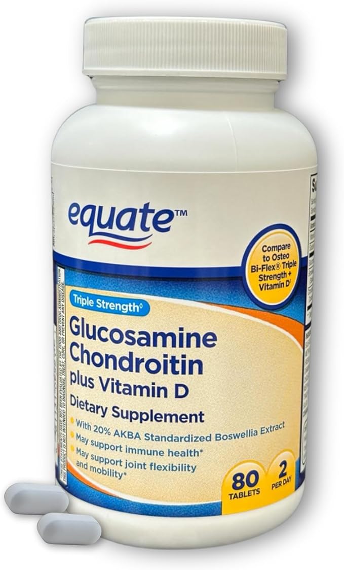 Glucosamine Chondroitin Plus Vitamin D- Tablets Triple Strength 80ct (Pack of 1)