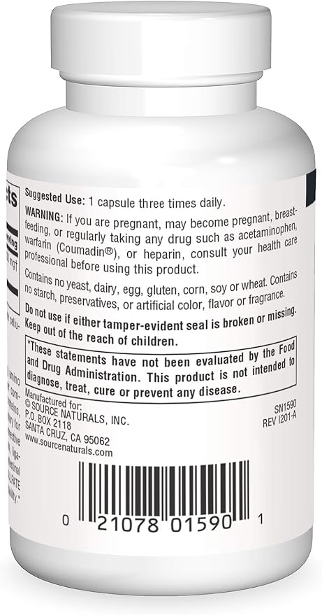 Source Naturals Sodium-Free Glucosamine Sulfate for Joint Support 500 mg - 60 Capsules
