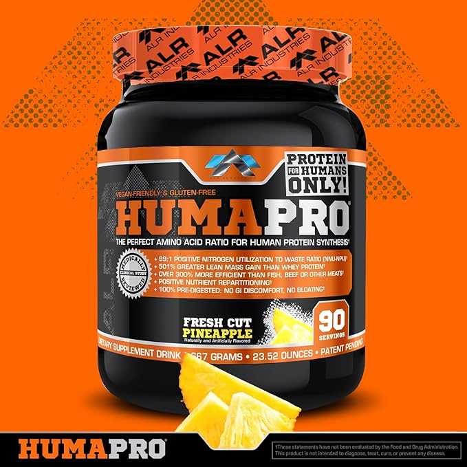 Humapro  Protein Matrix Formulated for Humans Waste Less. Gain Lean Muscle Fresh Cut Pineapple 667 Grams
