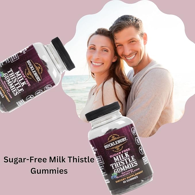 Sugar-Free Milk Thistle Gummies with Blueberry Flavor + Saw Palmetto 9-in-1 Gummies with Raspberry &amp Pomegranate – Vegan Non-GMO Supplement Bundle