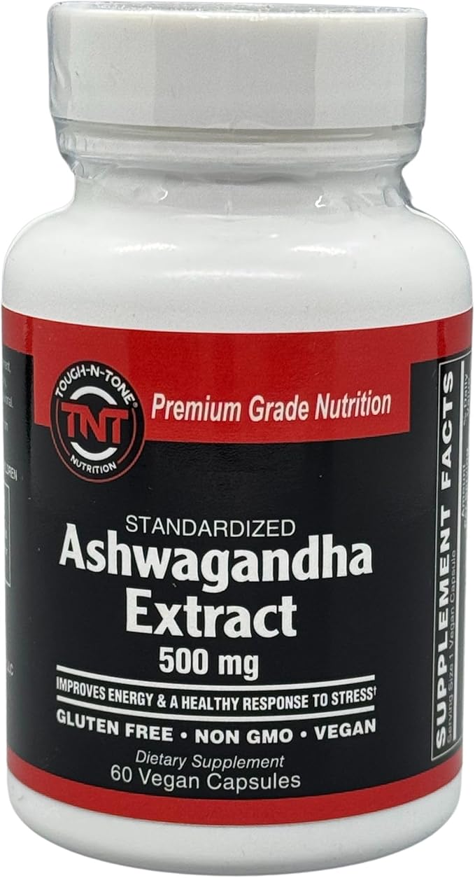 TOUGH-N-TONE Premium Ashwagandha for Stress Relief Mood Support Immune Support Muscle Recovery Vegan Non GMO Gluten Free