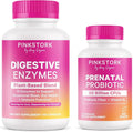 Pink Stork Prenatal Probiotic Mint and Digestive Enzymes Bundle – Supports Digestion and Prenatal Wellness – Women’s Multivitamin with Folate and Enzym