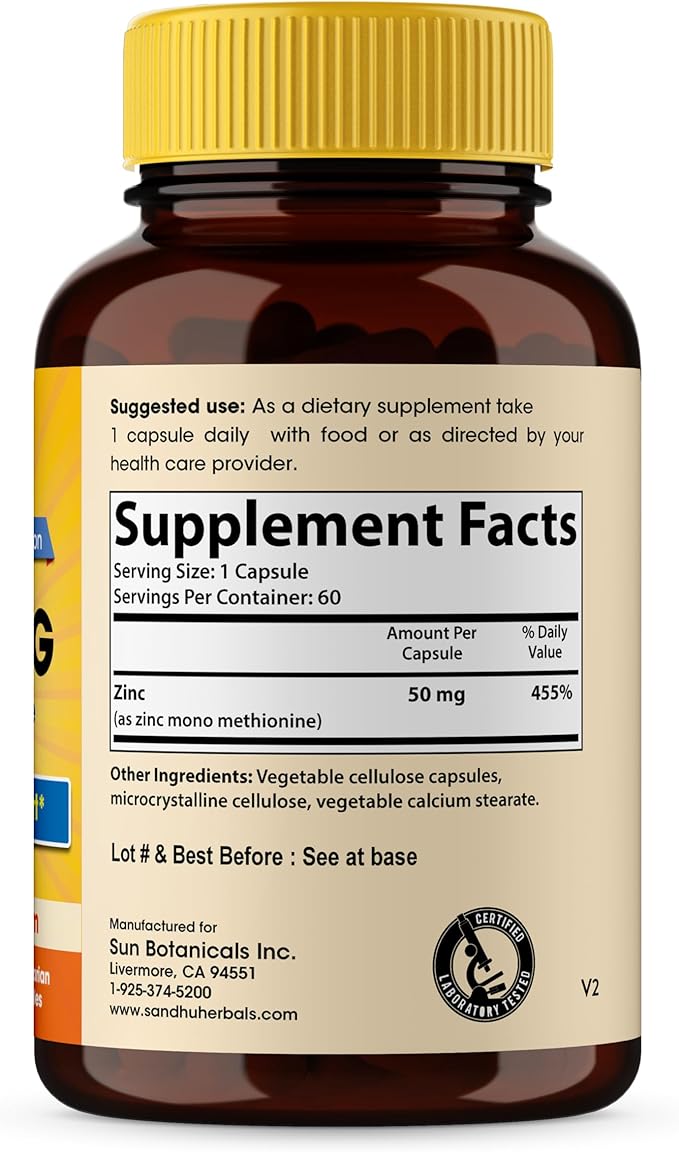 Sandhu Herbals Liquid Zinc Drops 4 Oz &amp Zinc Capsules 60 Count Supplement | Supports Immune and Skin Health| Made in USA