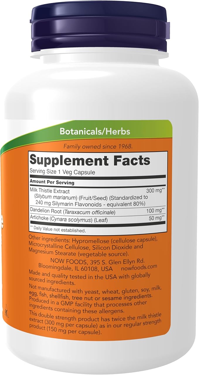 NOW Supplements Silymarin Milk Thistle Extract 300 mg with Artichoke and Dandelion &amp Supplements Vitamin C-1000 with Rose HIPS Sustained Release Antioxidant Protection*