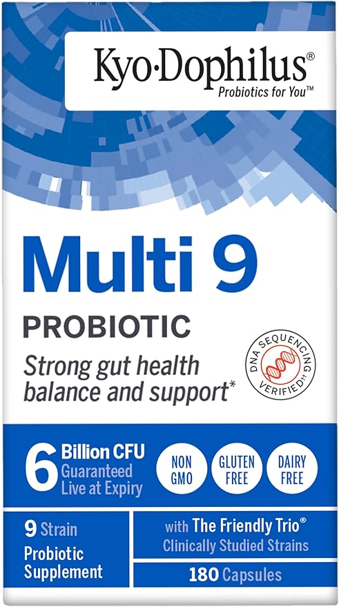 Kyolic Kyo-Dophilus Multi 9 Probiotic Strong Gut Health Balance and Support* 180 Capsules