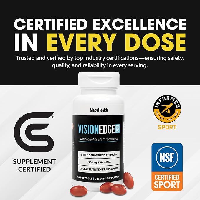 Eye Supplement for Athletes Formula with Lutein Zeaxanthin and Meso-Zeaxanthin Eye Supplements Omega 3 Essential Carotenoids for Eyes - (90 Softgels 3 Month Supply)