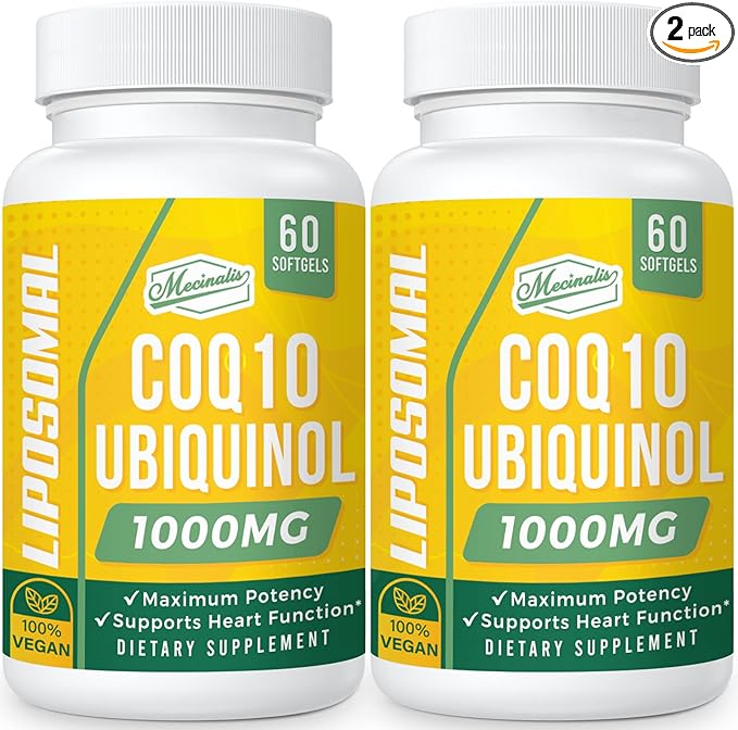 1000mg Liposomal CoQ10 Softgels | Better Absorption CoQ10 Ubiquinol Supplement | Heart Function &amp Energy Production | Active Antioxidant Form of Vegan Coenzyme Q10 | Non-GMO | 120 Softgels