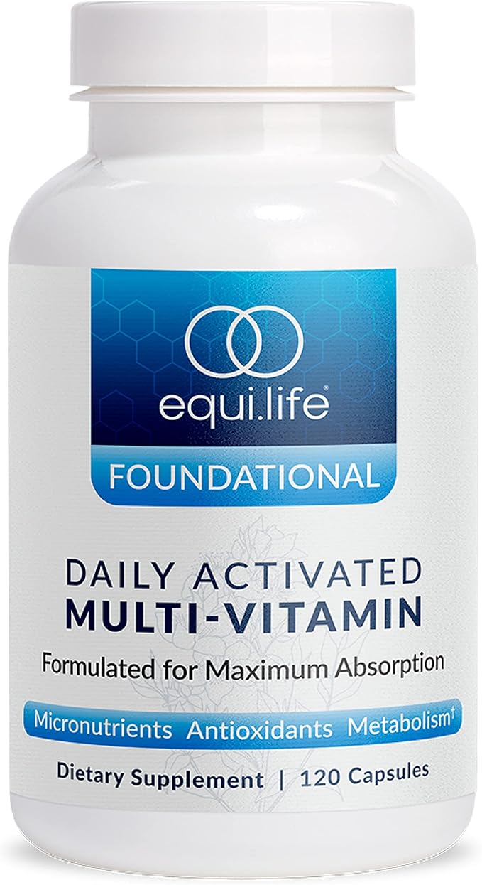 Equilife Daily Activated Multivitamin 21 Essential Nutrients with B Complex Antioxidant Formula for Overall Wellness Gluten-Free Non-GMO 120 Capsules