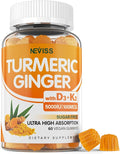 Sugar Free Turmeric Ginger Gummies 1500mg with Vitamin D3 5000IU &amp K2 for Women &amp Men Curcumin Ginger Gummies for Adults for Immune &amp Digestive Support - Vegan Mango Flavor 60 Count
