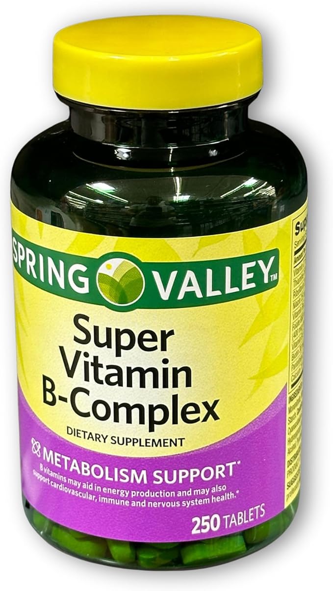 Super B Complex Tablets- High Potency Energy &amp Immune Support 250 Count (Pack of 1) Boxed by Fusion Shop Store