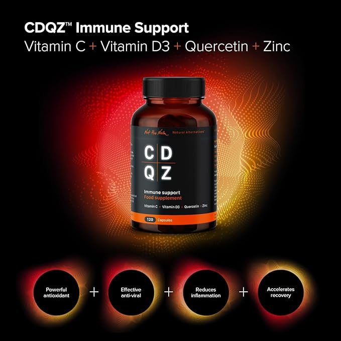 CDQZ - Quercetin Zinc Vitamin C Vitamin D3 - Immune Support - 120 Capsules - Plastic-Free Packaging