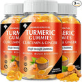 Turmeric Curcumin Gummies with Ginger &amp Black Pepper Vegan Pectin Formula for Immune Boost Healthy Skin &amp Joint Support Chewable Supplement for Adults &amp Teens (3-Pack)
