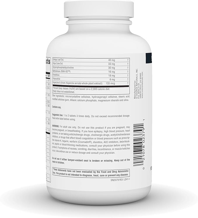 Source Naturals Ageless Mind for Memory &amp Cognitive Function* - 120 Tablets