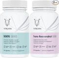 VITRUVIN Longevity Supplement - NMN 500MG + Trans-Resveratrol 500MG with Piperine - Vegan Non-GMO Gluten-Free Gelatin-Free